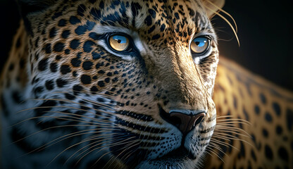 Naklejka na ściany i meble close up portrait of a leopard