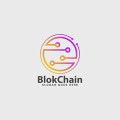 blockchain crypto company business logo modern idea