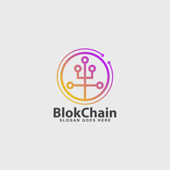 blockchain crypto company business logo modern idea