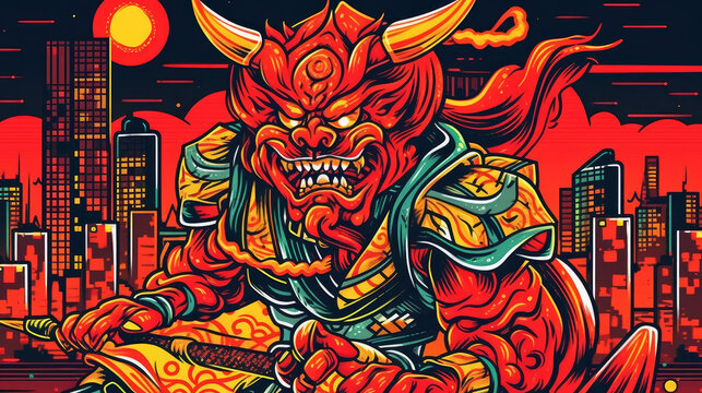 Oni Metropolis: A Digital Artistic Vision of Urban Mythology