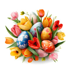 easter eggs & spring flowers