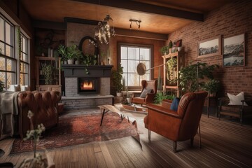 Rustic Charm: A Cozy Living Room with Natural Accents 2. Generative AI