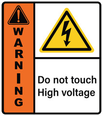 Do not touch high voltage.Sign warning