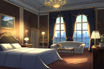 商業娯楽系施設のイラスト背景(AI generated image)