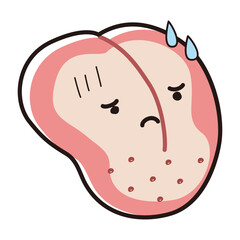 白くなった舌（舌苔、舌癌）のキャラクター