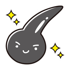 黒い一本毛のキャラクター