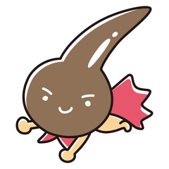 茶色い一本毛のヒーローキャラクター