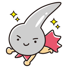 白い一本毛のヒーローキャラクター