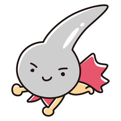 白い一本毛のヒーローキャラクター