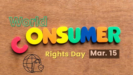 world consumer rights day 15 march - obrazy, fototapety, plakaty