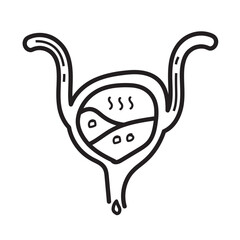Doodle bladder icon outline vector