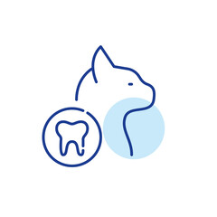 Cat dentist office. Pet oral care. Pixel perfect, editable stroke icon