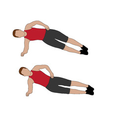 Male Character Side Plank Raises