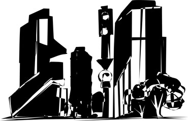 Obraz premium silhouette of a building