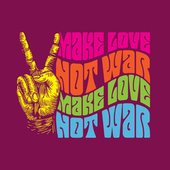 Make Love Not War Vintage Retro Typography