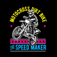 Fototapeta na wymiar Motocross Dirt Bike The Speed Maker Illustration