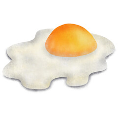 Sunny-Side-Up Egg on White Background