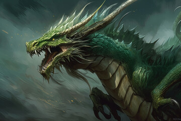 Obraz na płótnie Canvas green dragon