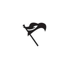 eagle head waving flag illustration logo
