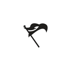 eagle head waving flag vector illustration logo
