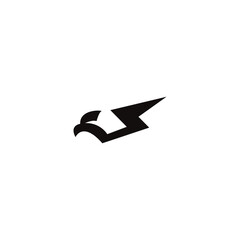 eagle head illustration logo with lightning
