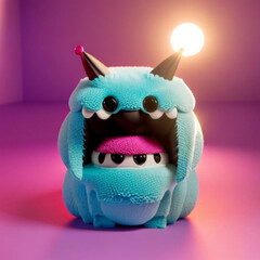 many monsters, doodle art style, colorful, funny, realistic, Generative AI