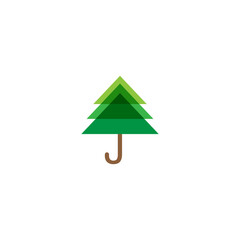 umbrella combination pine tree logo
