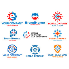 set collection of HVAC logo