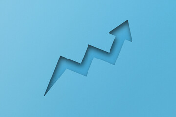 graph paper light blue arrows isolated on light blue background overlay paper