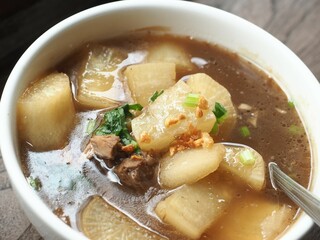 White radish soup with brown broth