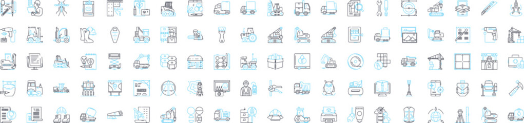 Urban development vector line icons set. Urban, Development, Cities, Infrastructure, Housing, Sustainability, Technology illustration outline concept symbols and signs