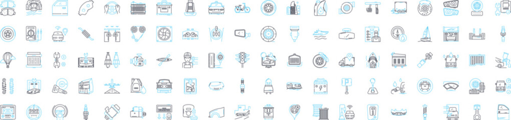 Car services vector line icons set. Car, services, repair, maintenance, oil, change, brakes illustration outline concept symbols and signs