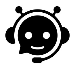 AI chat bot vector icon illustration