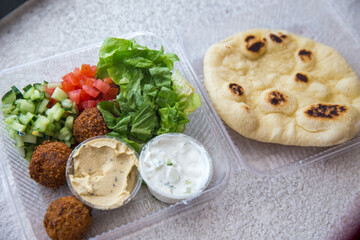Falafel with Salad and Pita