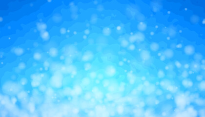 Gradient blue background with water bubbles and vapor.