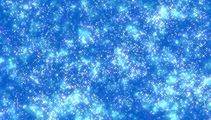 Abstract blue background with light blue and white particles.
