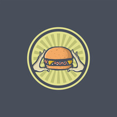 Hand holding food illustration