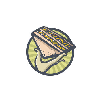 Hand holding food illustration