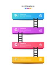 Infographic ladder to success. Vector illustration. © Inactive