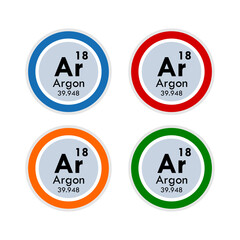 Argon icon set. vector illustration in 4 colors options for webdesign