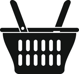 Wood basket icon simple vector. Picnic straw. Woven camping