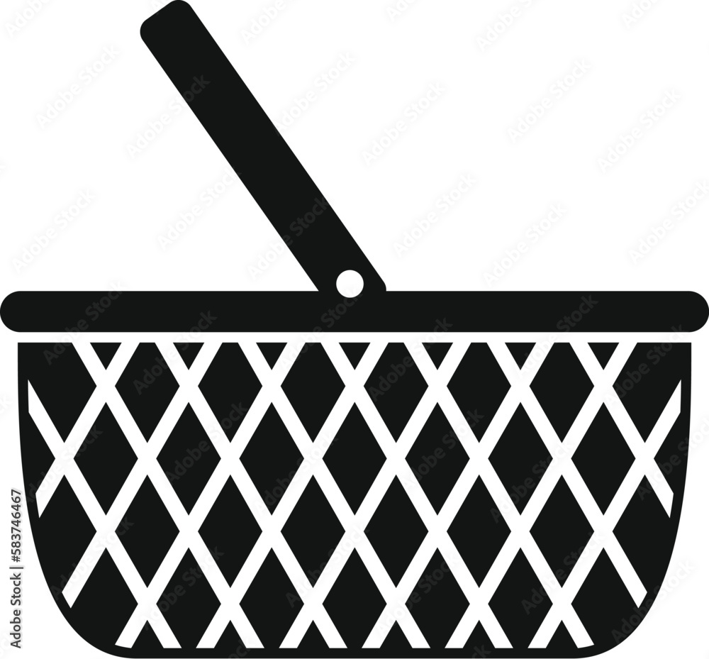 Poster basket container icon simple vector. picnic wicker. empty basket