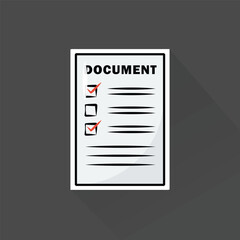 Illustration of Document in Flat Design