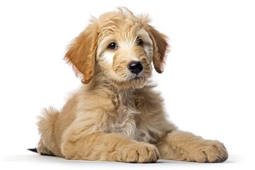 Obraz premium Cute Golden Doodle isolated on white