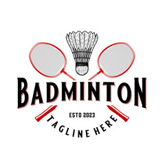 badminton logo design. perfect for team, club badminton or badminton sports tournaments