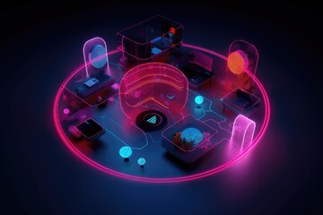 Internet of things devices and connectivity concepts on a network.