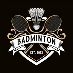 badminton vintage logo design. perfect for team badminton, club or badminton championship