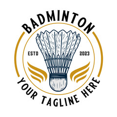 badminton logo design. perfect for team, club badminton or badminton sports tournaments