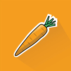 Illustration of Carrot in Flat Design