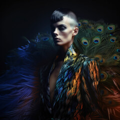Peacock Feather Fashion, AI